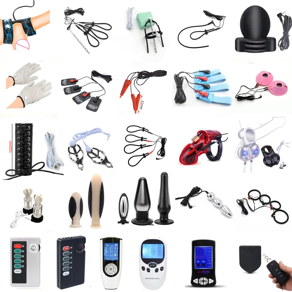 Medical Gloves - Electro e-stim juguete masaje estimulación masturbación